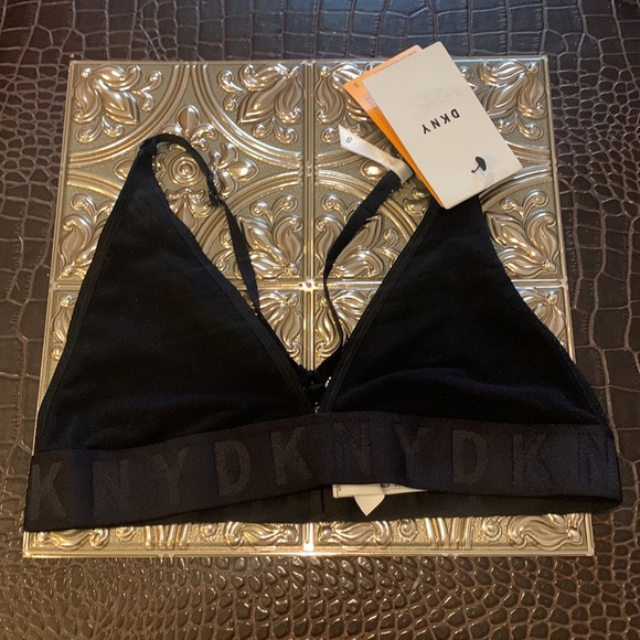 🌹DKNY• 2 New Ultra Soft Seamless Mesh Adjustable Designer Black Bralettes - Picture 8 of 11